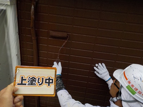 上塗り中